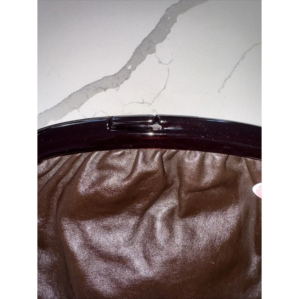 Vintage Unbranded, Italian leather clutch /chocolate Brown